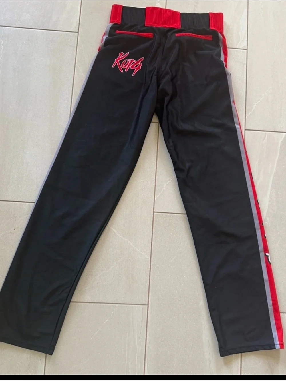 Kut4 Sports Sandlot Legends Baseball Pants Adult M Black Red Athletic Uniform
